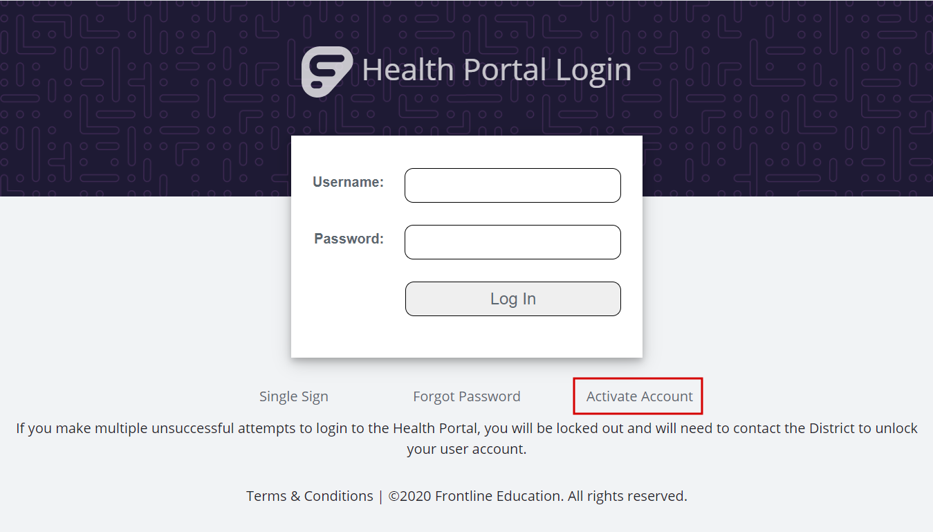 Frontline Health Portal Activation Instructions